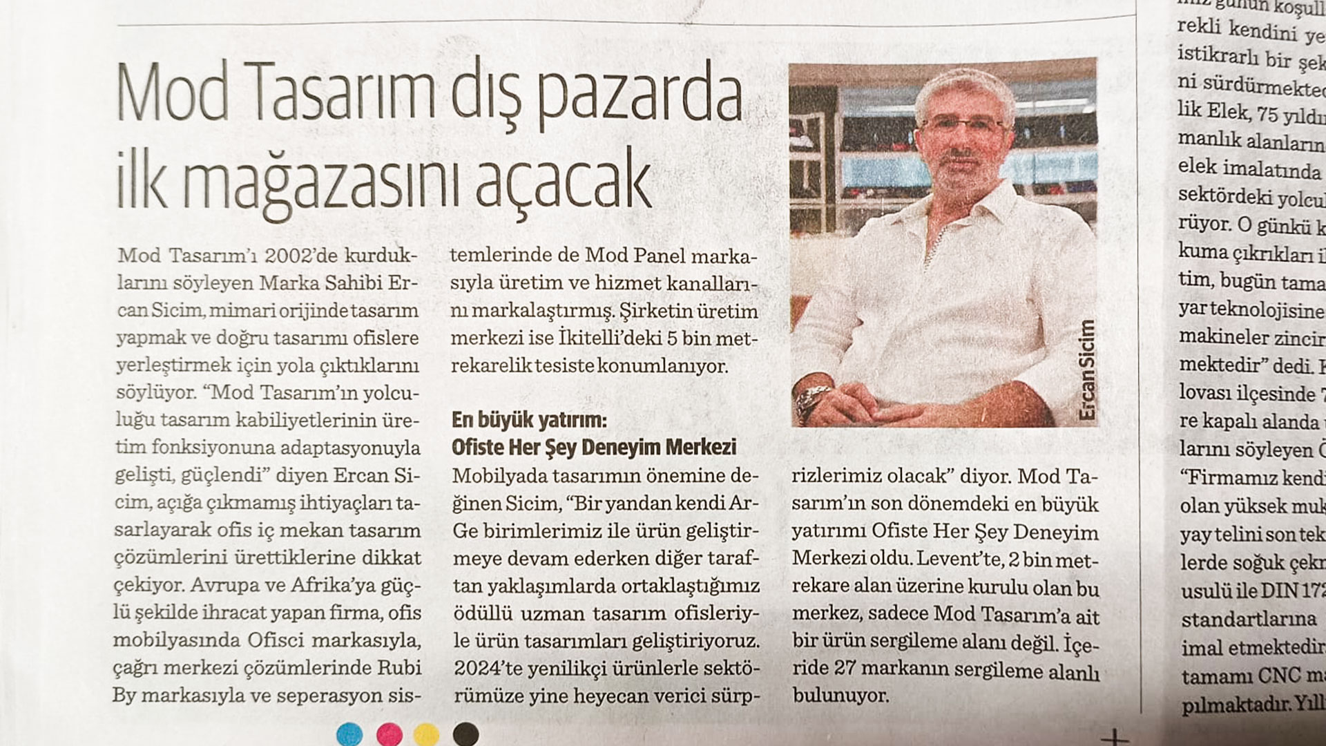 Ekonomi Gazetesi: Mod Tasarım Dış Pazarda İlk Mağazasını Açacak
